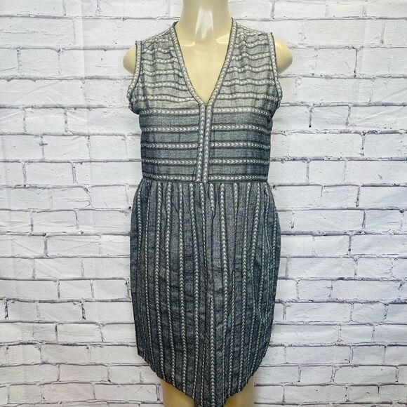 Max Studio Womens Gray Striped Sleeveless A Line Dress Size XS - Picture 1 of 8